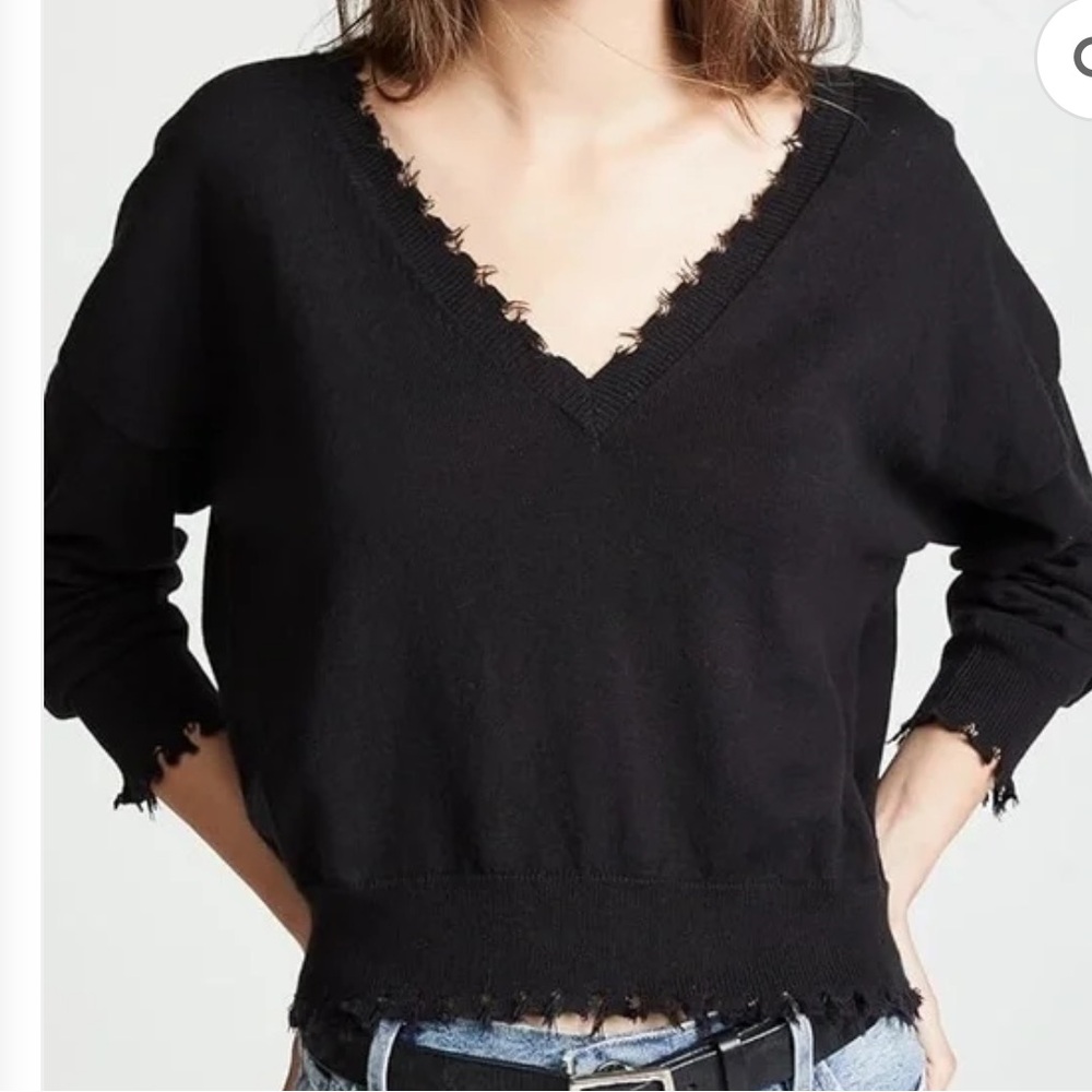 Nation LTD Jolie body sweater black baby alpaca small top